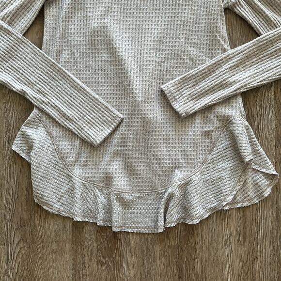 Anthropologie Saturday Sunday Wendy Waffle Long Sleeve Top - Picture 3 of 5